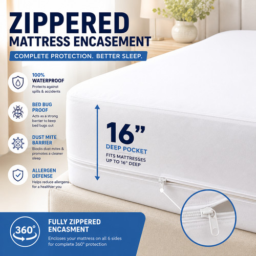 Zippered mattress encasement - mattress,