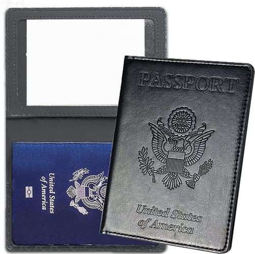 Leather passport holder - passport, wallet